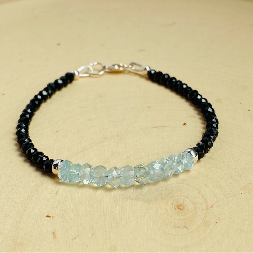 Aquamarine Bracelet Sterling March Birthstone